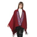 Poncho superdimensionado feminino xale Wrap Poncho com capa aberta